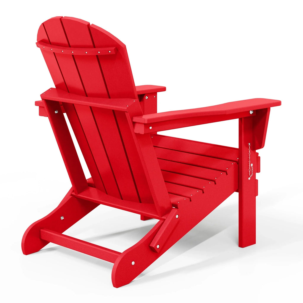 Polytrends Laguna, kleurvaste, weerbestendige, inklapbare Adirondackstoel voor buiten op het terras