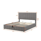 Polsterbett in Queen-Size mit hydraulischem Stauraumsystem - Beige