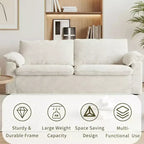 Dyonery 86 Cloud 2-Sitzer-Sofa, tiefe Sitzfläche und breite Armlehnenkissen, stabiler Rahmen, atmungsaktives ergonomisches Design