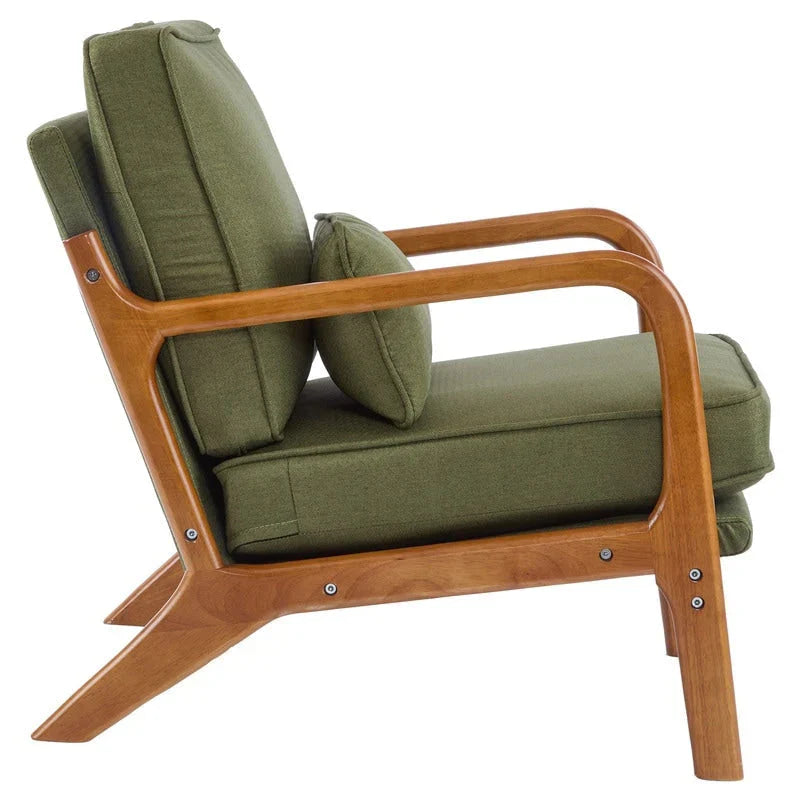 Tapicerowany fotel akcentowy w stylu mid-century modern