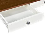 Eetkamerset van hout, 6-delig, met 4 stoelen en een bankje, tafel met lade