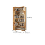 Natural Finish L-Shaped Vertical Wood Open Back Bookcase
