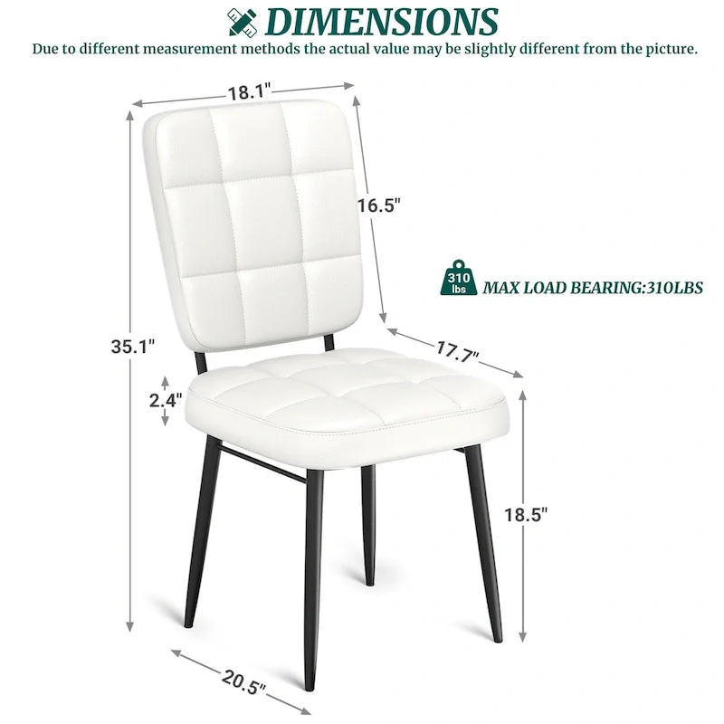 Modern Dining Chairs Set of 2/4/6/8, Upholstered Kitchen Chairs with Thick Cushion for Dining Room