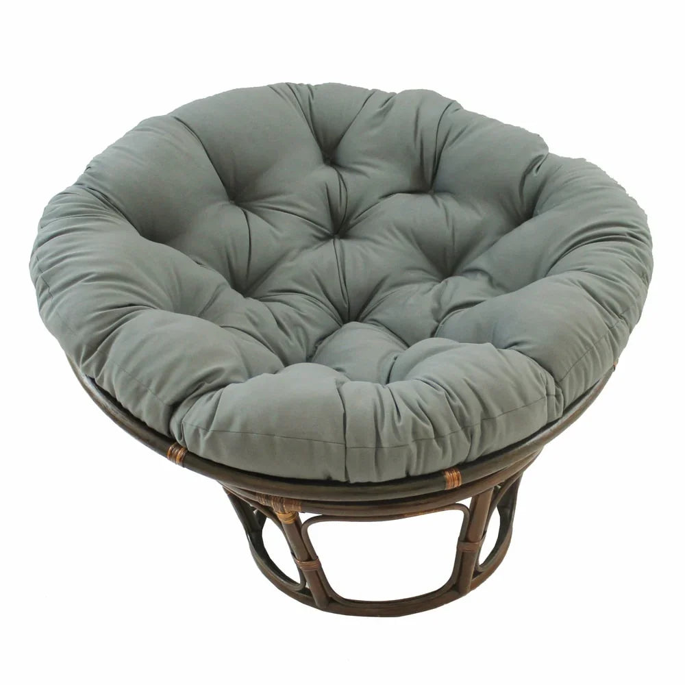 Bali-Papasan-Sessel aus Rattan, 42 Inch, mit Köperstoffkissen