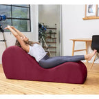 Méridienne élégante Avana pour le yoga - Fabriquée aux États-Unis - Idéale pour les étirements, la détente, l’exercice et plus encore, 60D x 18W x 26H pouces, gris clair