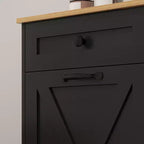 HOMCOM Wäschekorb-Schrank mit nach außen kippbarer Front, Badezimmerschrank mit 2 herausnehmbaren Körben und 2 Schubladen
