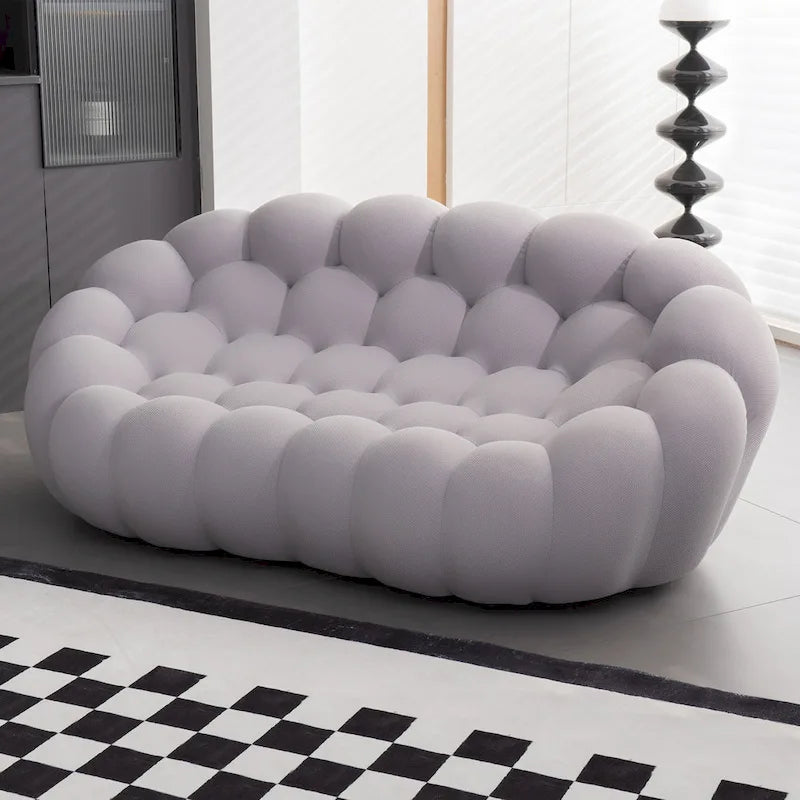 Gebogenes Bubble-Sofa für 2 Personen in Wabenform mit 3D-Textilgewebe fürs Wohnzimmer, Salon oder Apartment