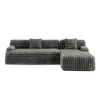 Cloud Sectional Sofa, Modern Upholstered Couch with 2 Throw Pillows, Free-Combined Sofa, Modular Sectional L Shaped Couch