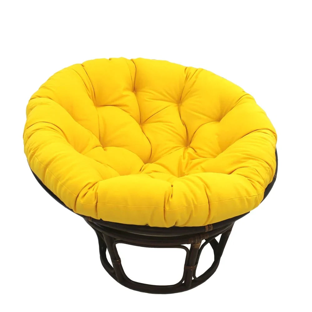Bali-Papasan-Sessel aus Rattan, 42 Inch, mit Köperstoffkissen