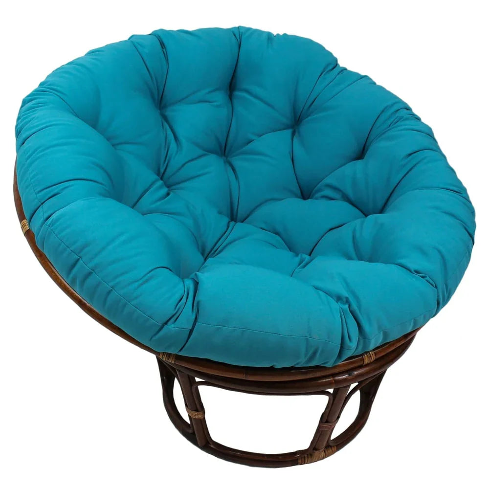 Bali-Papasan-Sessel aus Rattan, 42 Inch, mit Köperstoffkissen