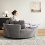 Draaifauteuil voor één persoon van corduroy, chenille en schuim