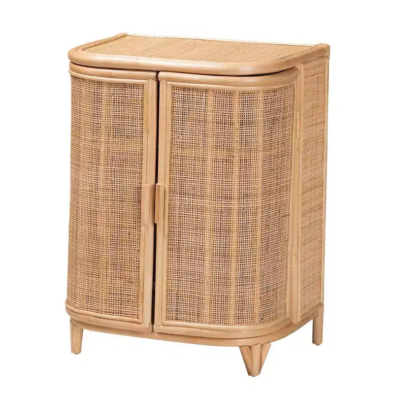 bali & pari Yanka natuurlijke opbergkast van rotan: handgemaakt, met 2 planken, bohemien design