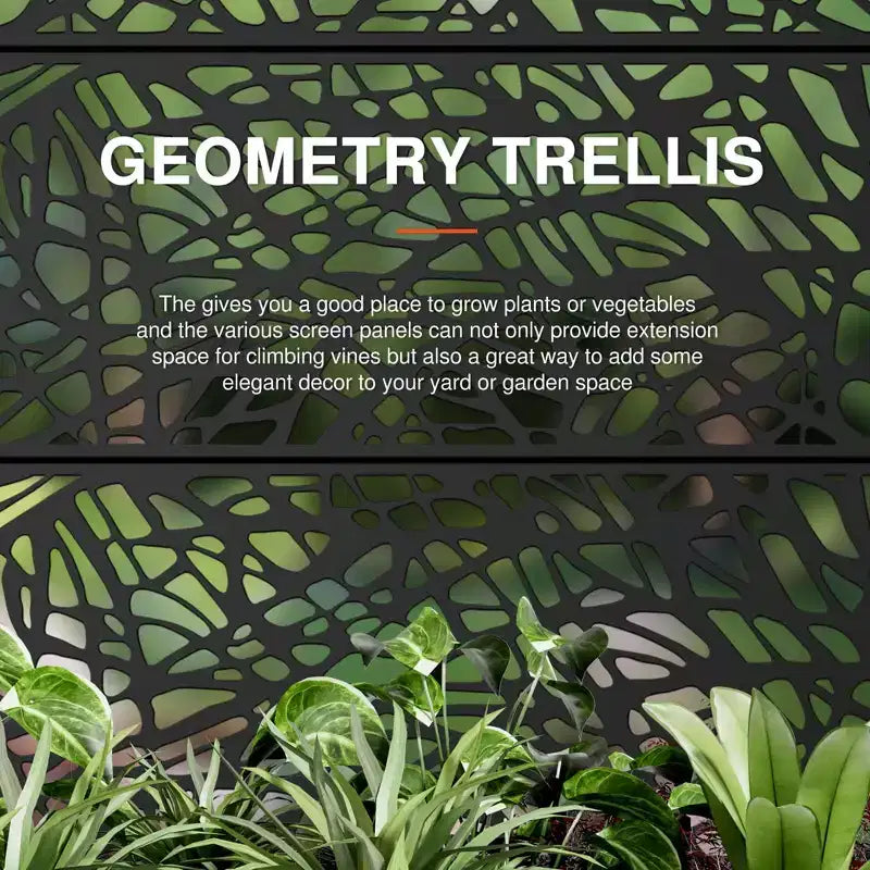Jardinière arquée noire en fer MAYEERTY 72x47 avec treillis, ensemble de 3 pièces, écran décoratif de jardin pour terrasse et balcon