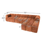 Nowoczesna narożna sofa segmentowa w kształcie litery L Christopher Knight Home Keri 122 z pianką o wysokiej gęstości i niskim oparciem