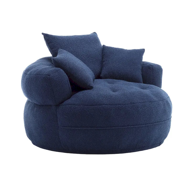 Round Lazy Sofa Chair ?C White/Blue/Grey/Yellow/Orange/Rose Red/Navy/Green, Single & Couple Seat