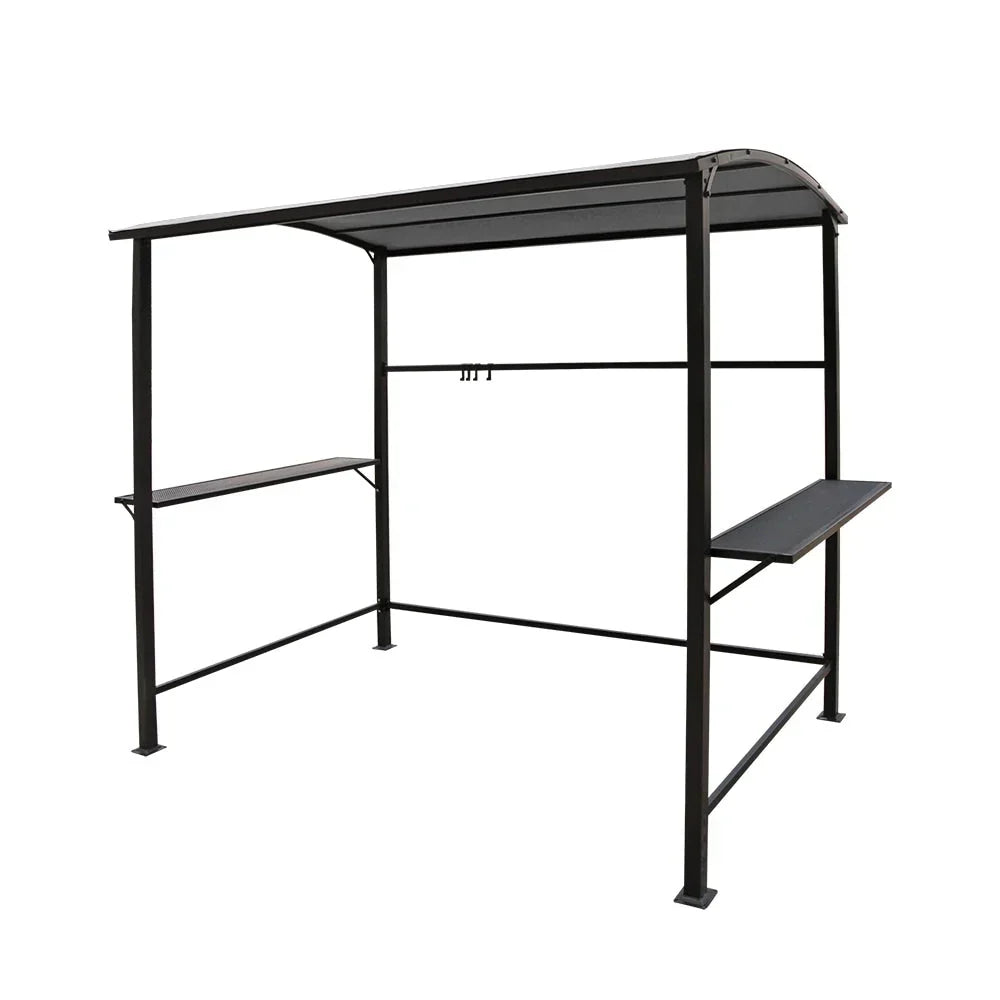 Abri de barbecue extérieur avec auvent, structure en acier, 5 ft. x 8 ft.