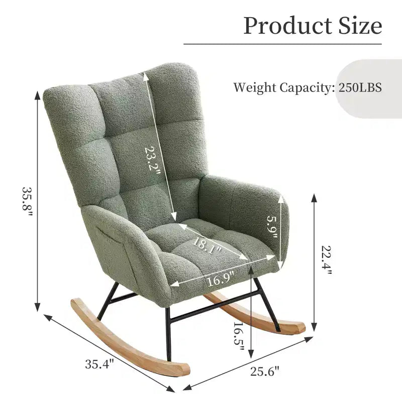 Fauteuil à bascule pour chambre de bébé, fauteuil à glissière pour le salon et l'allaitement, fauteuils d'appoint confortables pour chambre, fauteuils d'intérieur rembourrés en peluche effet teddy