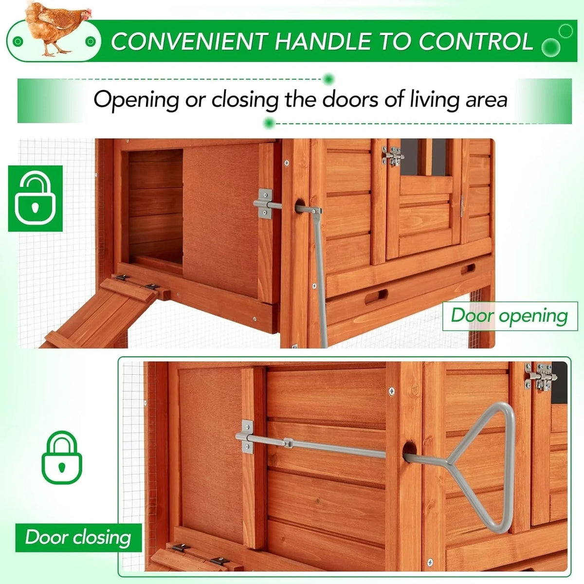 Grand poulailler en bois AECOJOY de 144' avec enclos