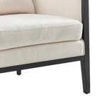 Tillman Linen Accent Arm Chair with Rattan