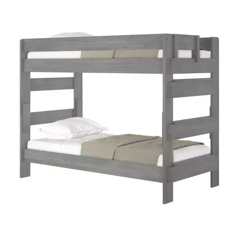 Plank+Beam massief houten stapelbed in landelijke stijl, voor volwassenen, met twee eenpersoonsbedden