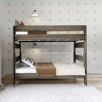 Plank+Beam massief houten stapelbed in landelijke stijl, voor volwassenen, met twee eenpersoonsbedden