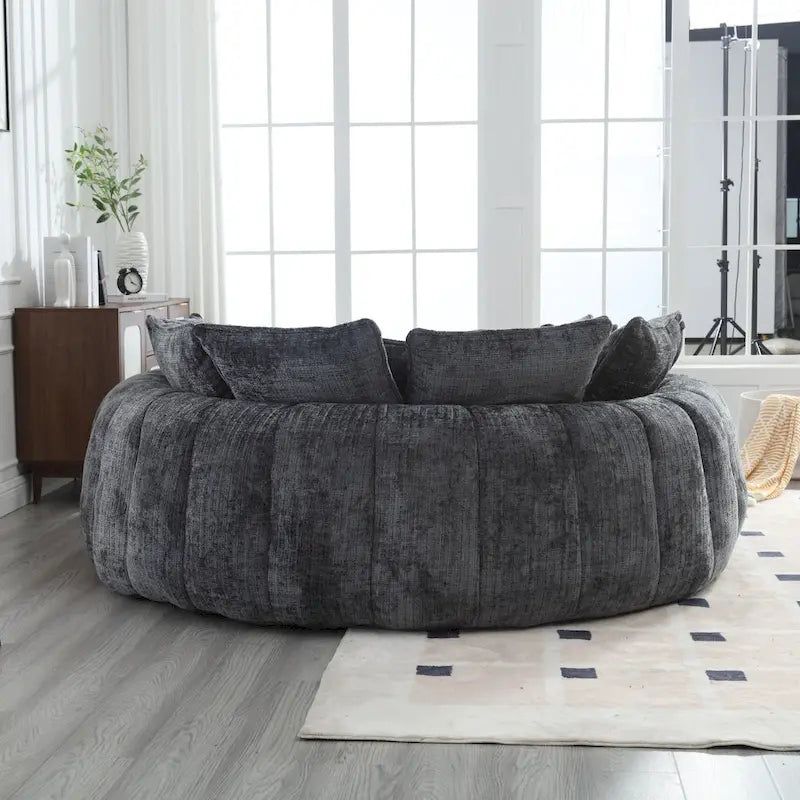 Comfortabele tweezits slaapbank met afgeronde rugleuning, extra grote slaapbank met armleuningen