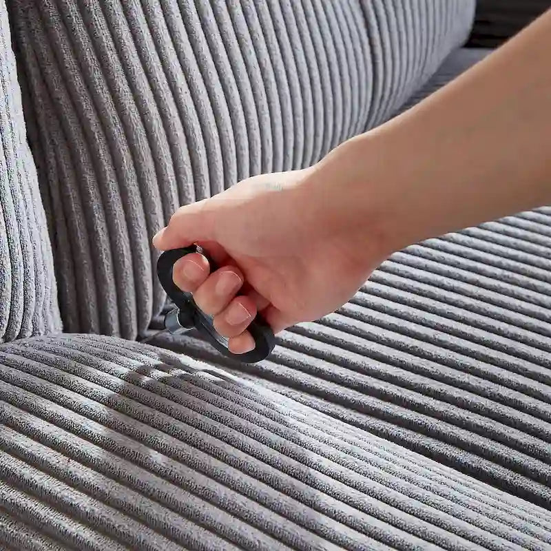 Draaibare relaxfauteuil van ribfluweel met voetensteun voor de woonkamer