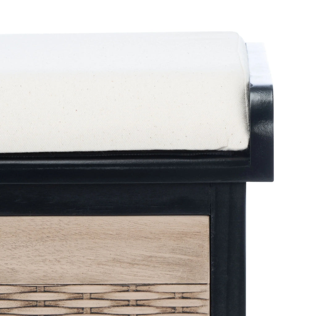 Banc de rangement SAFAVIEH Fiorello avec coussin et 3 tiroirs - 47.3 W x 15 L x 19 H - 47Wx15Dx19H