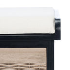Banc de rangement SAFAVIEH Fiorello avec coussin et 3 tiroirs - 47.3 W x 15 L x 19 H - 47Wx15Dx19H