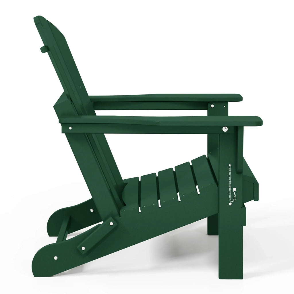 Polytrends Laguna, kleurvaste, weerbestendige, inklapbare Adirondackstoel voor buiten op het terras