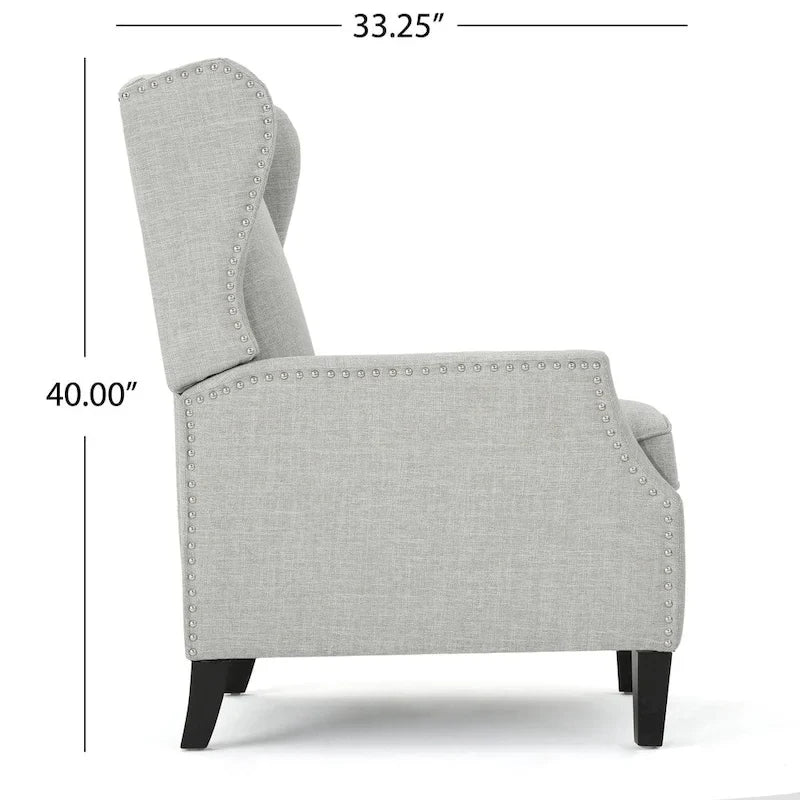 Gestoffeerde fauteuil met vleugelrugleuning en kantelmechanisme, klassieke stijl, blikvanger voor de woonkamer