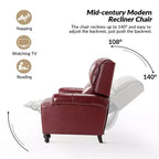 2er-Set moderner Ohrensessel aus Echtleder Elisabete mit Vintage-Nagelkopfverzierung für Wohnzimmer und Schlafzimmer| ART OF LIVING DESIGNS