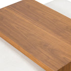 Poly & Bark Jarmo-voetenbank met verstelbare tafel van walnoothout - Italiaans volnerfleer