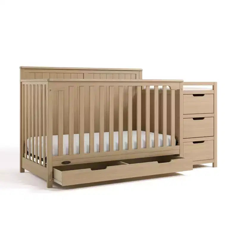 5-in-1-Kinderbett mit Wickelkommode und Schublade