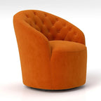 Lot de 2 fauteuils tonneaux modernes pivotants à 360 degrés, revêtement en velours et dossier capitonné à boutons SEYNAR
