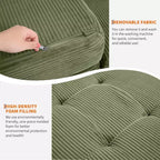SunnyFurn drievoudig opvouwbaar matras en slaapbank van 6 Inch, opvouwbaar schuimrubberen logeerbed van 75X54.3 met geribde ribfluweelbekleding, draagbaar voor kamperen, woonkamer en slaapkamer