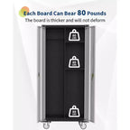 Garage Storage Cabinet with Wheels & Pegboard, 72 H Locking Metal Storage Cabinet with 2 Doors & 4 Adjustable Shelves for Garage Workshop