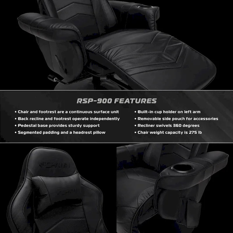 Fauteuil inclinable de jeu avec repose-pieds