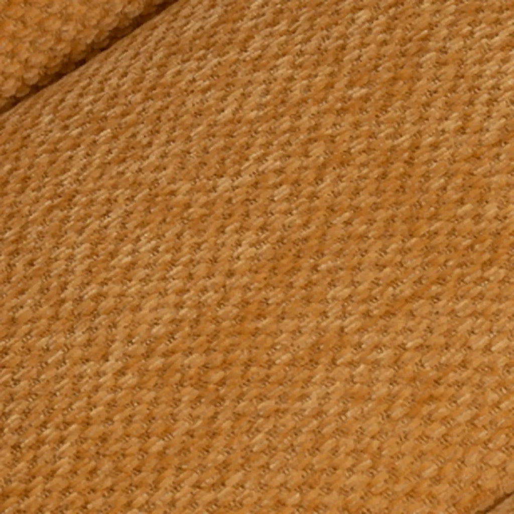 Fauteuil d'appoint pivotant en tissu chenille jaune capitonné