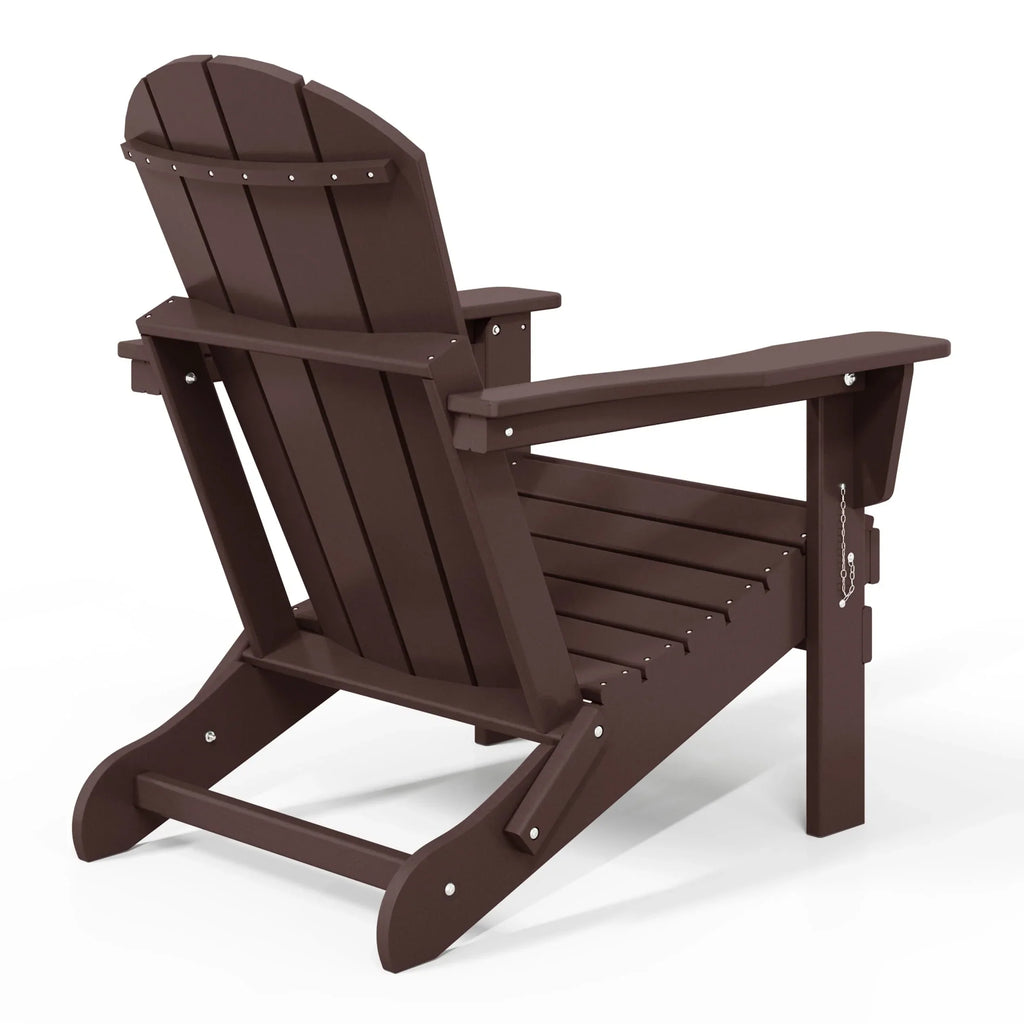 Polytrends Laguna, kleurvaste, weerbestendige, inklapbare Adirondackstoel voor buiten op het terras