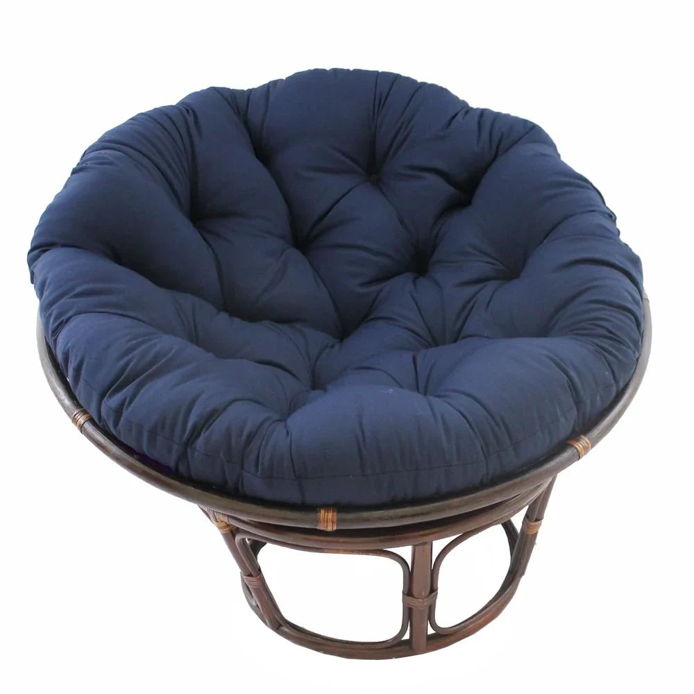 Bali-Papasan-Sessel aus Rattan, 42 Inch, mit Köperstoffkissen