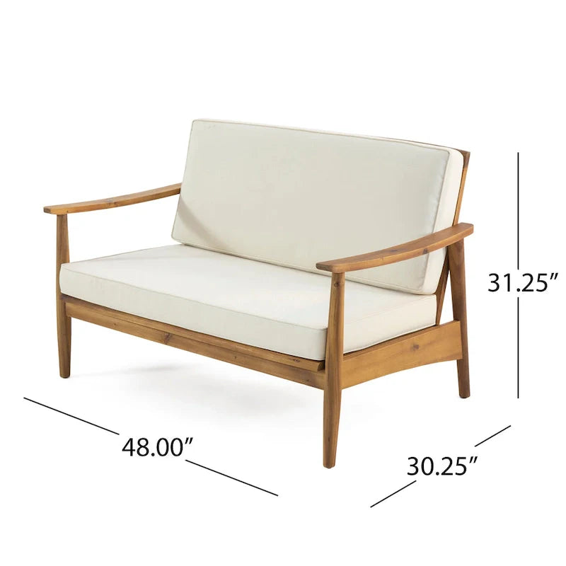 Ensemble de salon de jardin 4 places en bois d’acacia Willowbrook de Christopher Knight Home
