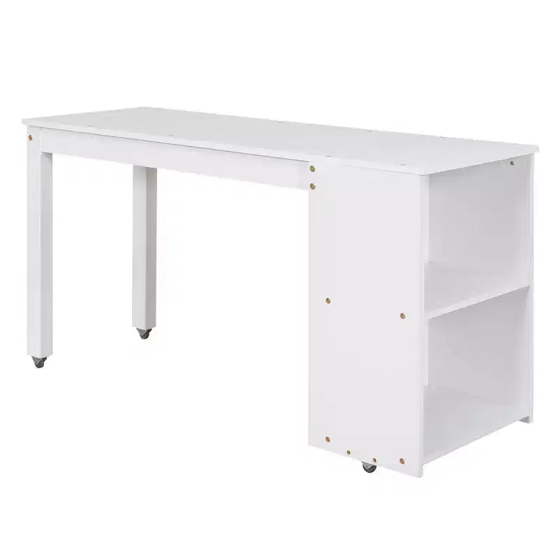 Lit mezzanine bas bas format double avec bureau coulissant, 3 tiroirs et étagères