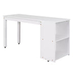 Lit mezzanine bas bas format double avec bureau coulissant, 3 tiroirs et étagères