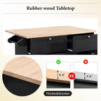 TOPMAX keukeneilandset met uitklapbaar blad en 2 zitplaatsen, eettafelset met verstelbare plank, laden en handdoekrek