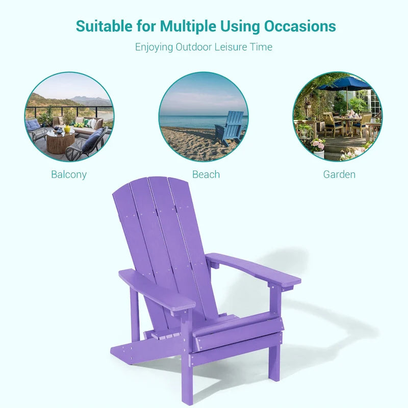 Bonosuki wetterfeste Adirondack-Gartenstühle aus Holz - Set aus 4