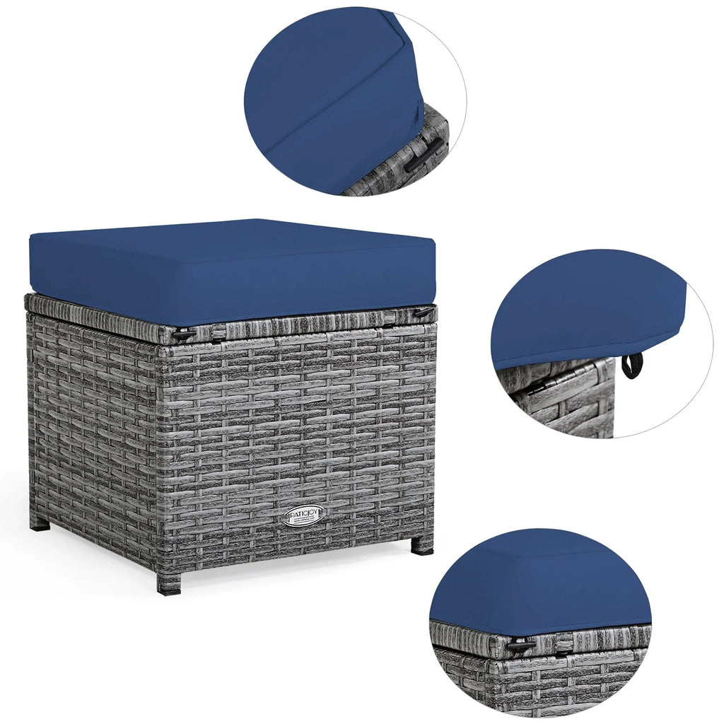 Costway 7-delige diningset van rotan voor het terras, modulaire bank, sofa en voetenbank - bekijk de details