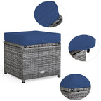 Costway 7-delige diningset van rotan voor het terras, modulaire bank, sofa en voetenbank - bekijk de details