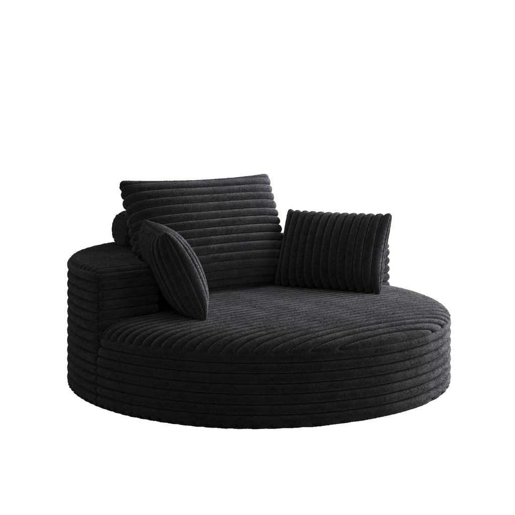 Draaifauteuil voor één persoon van corduroy, chenille en schuim