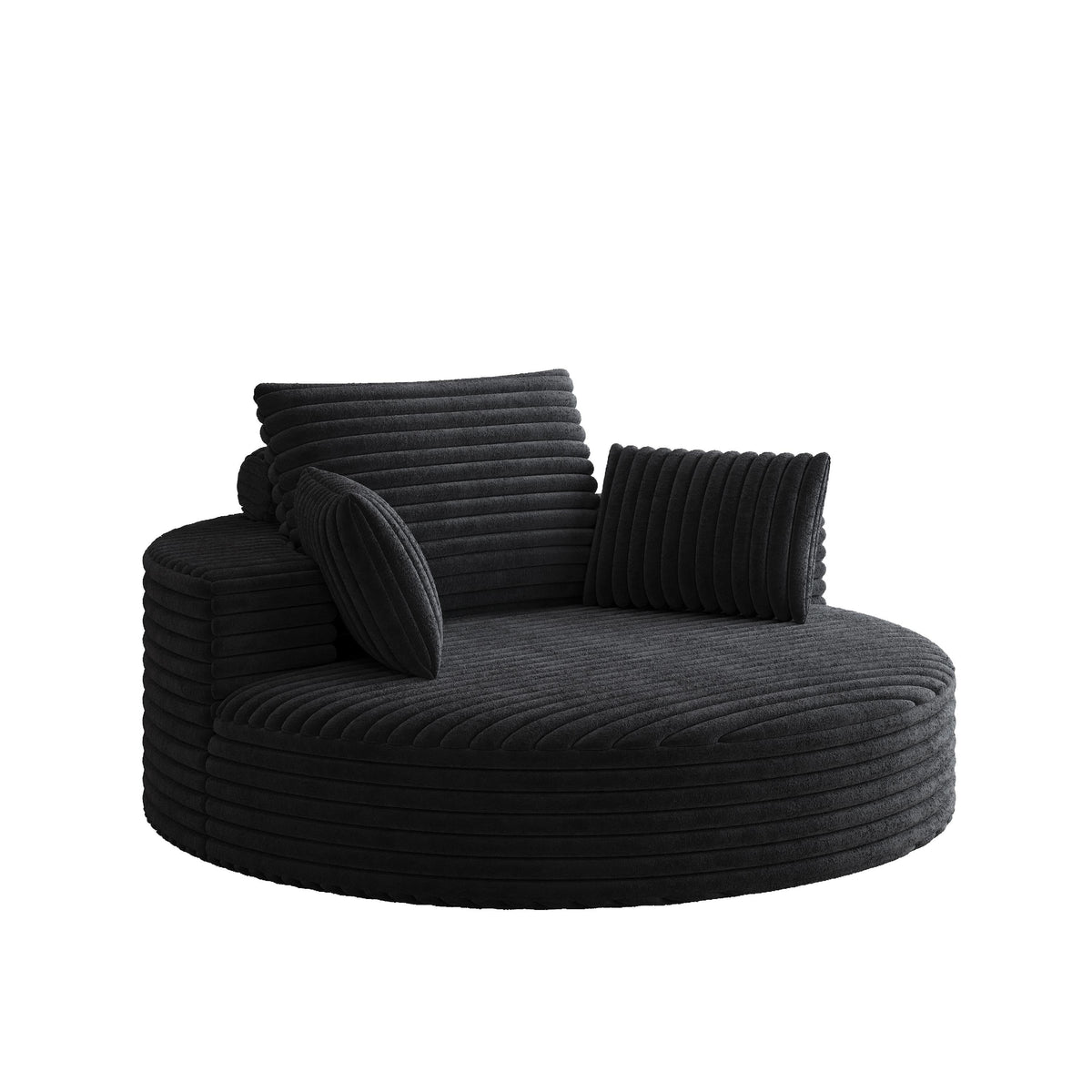 Draaifauteuil voor één persoon van corduroy, chenille en schuim
